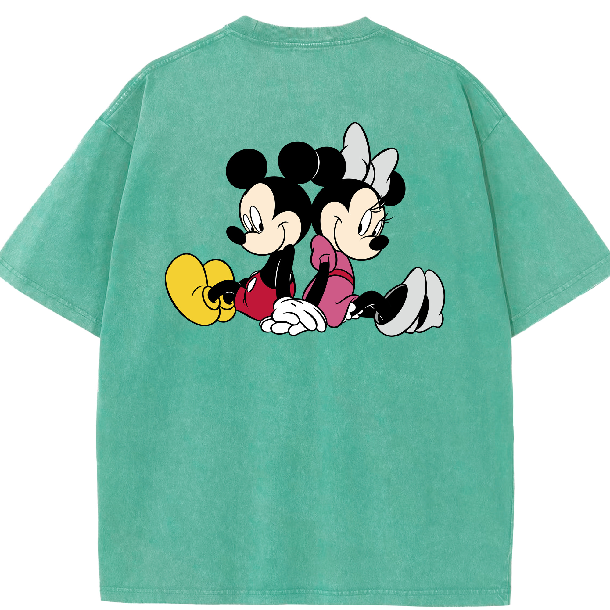（画像用） ミッキーマウス Mickey Mouse 綿100% ヴィンテージ風 半袖Tシャツ（背面プリント）
